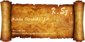 Kada Szebáld névjegykártya